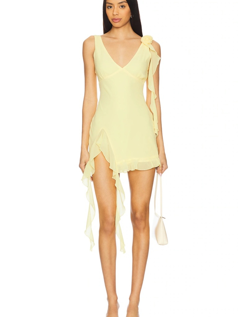 BNWT White Fox Yellow Ruffle Mini Dress